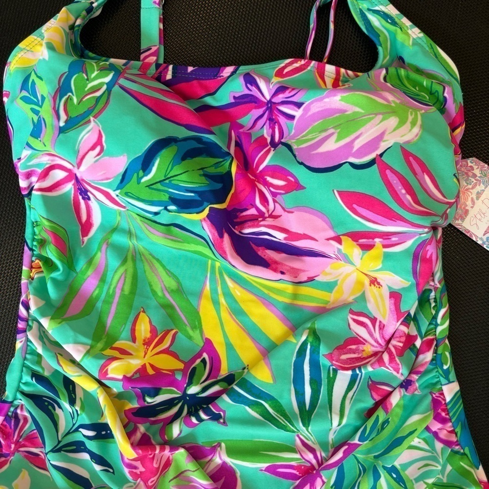 Stella Parker NWT Multi Color Floral One Piece Swimsuit - Picture 4 of 10